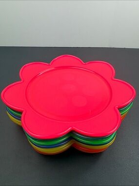 IKEA SAFTIG Flower Plates Set of 10 Plastic Discontinued